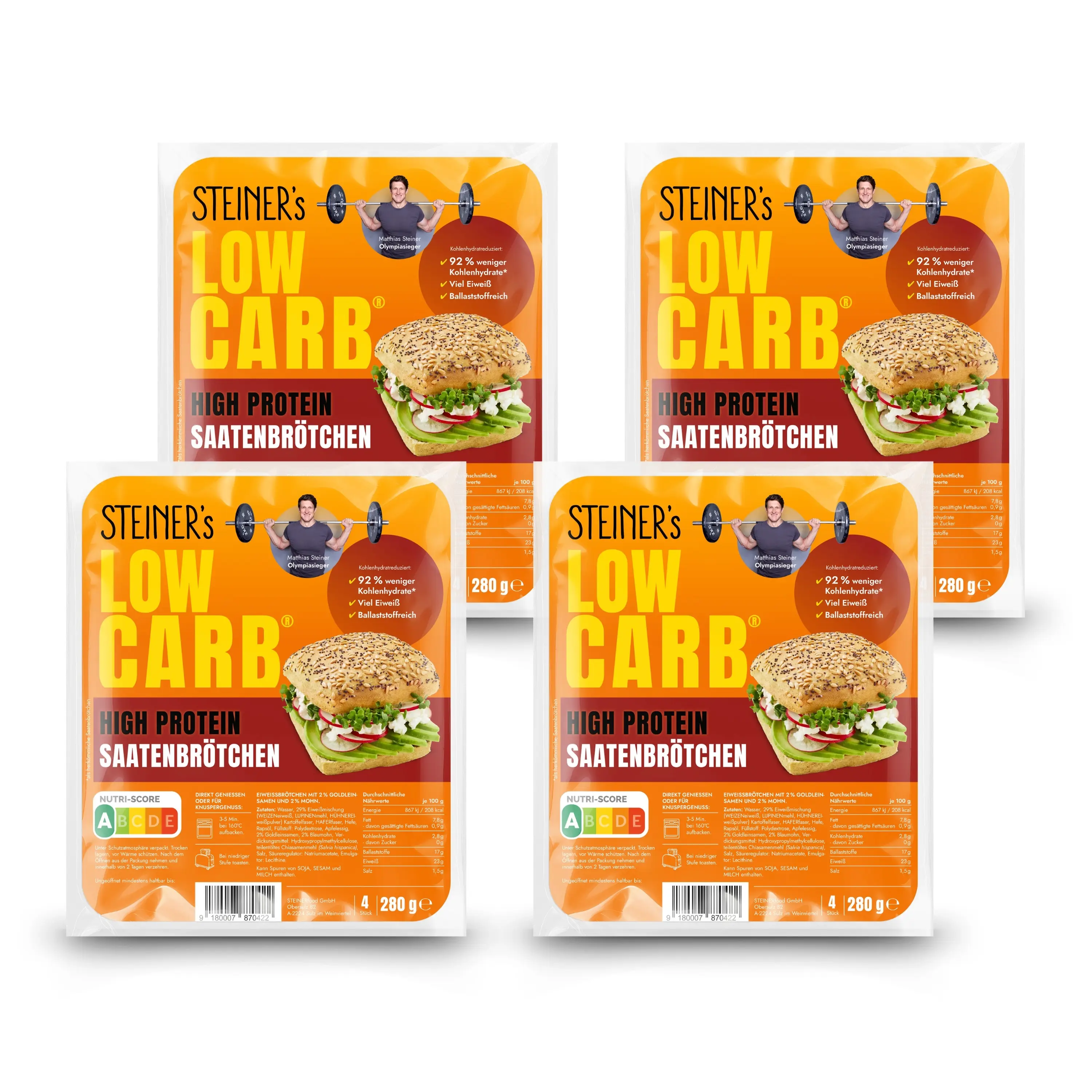 STEINER´s Low Carb High Protein Saatenbrötchen - Image 6