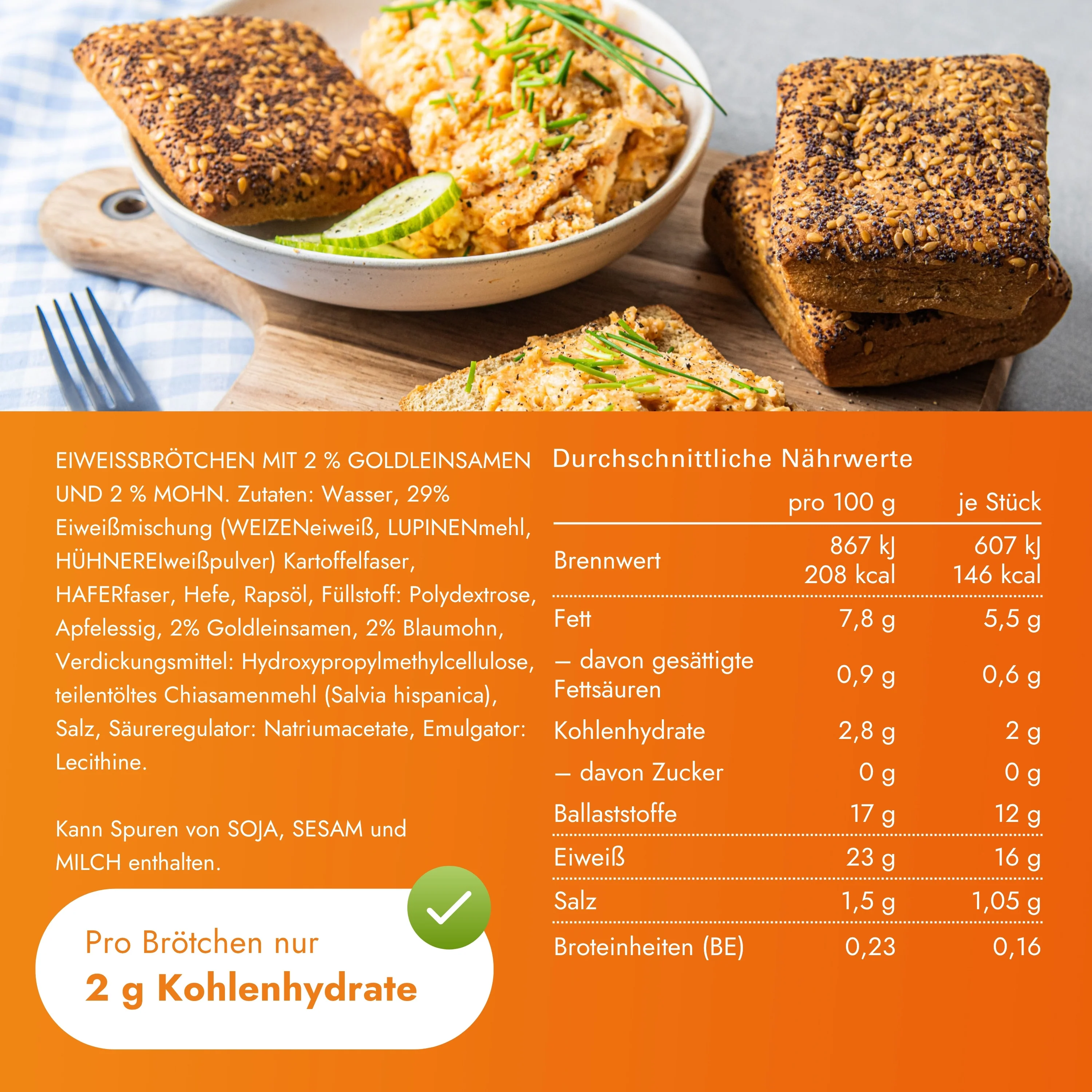 STEINER´s Low Carb High Protein Saatenbrötchen - Image 7