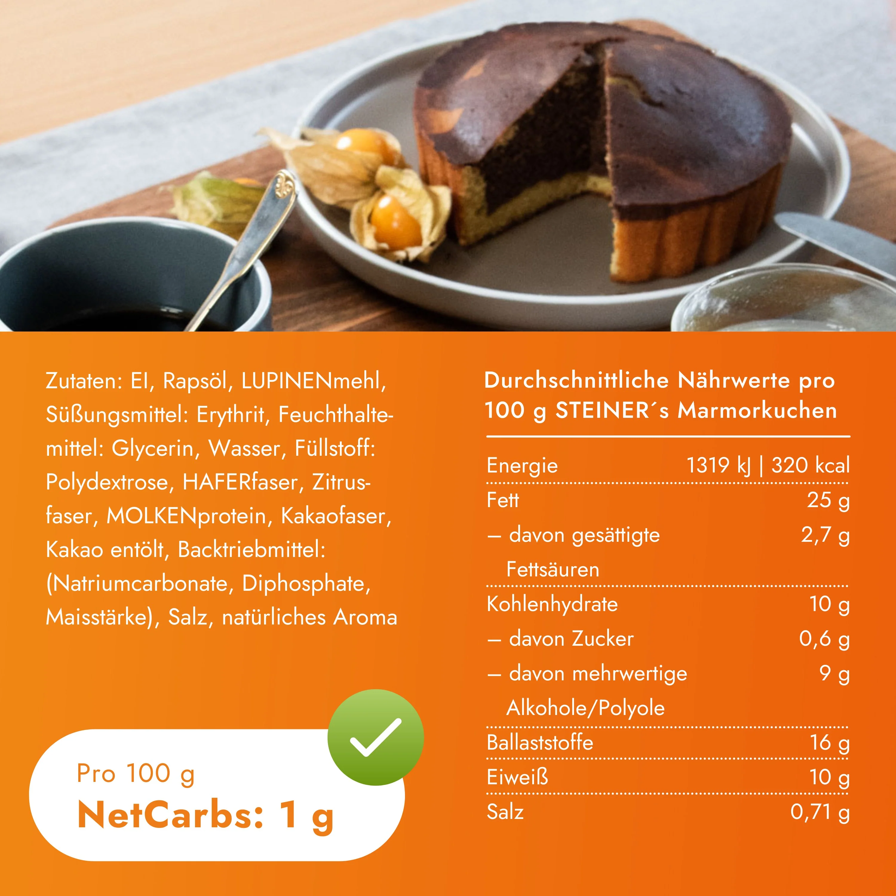 STEINER´s Low Carb Marmorkuchen - Image 8