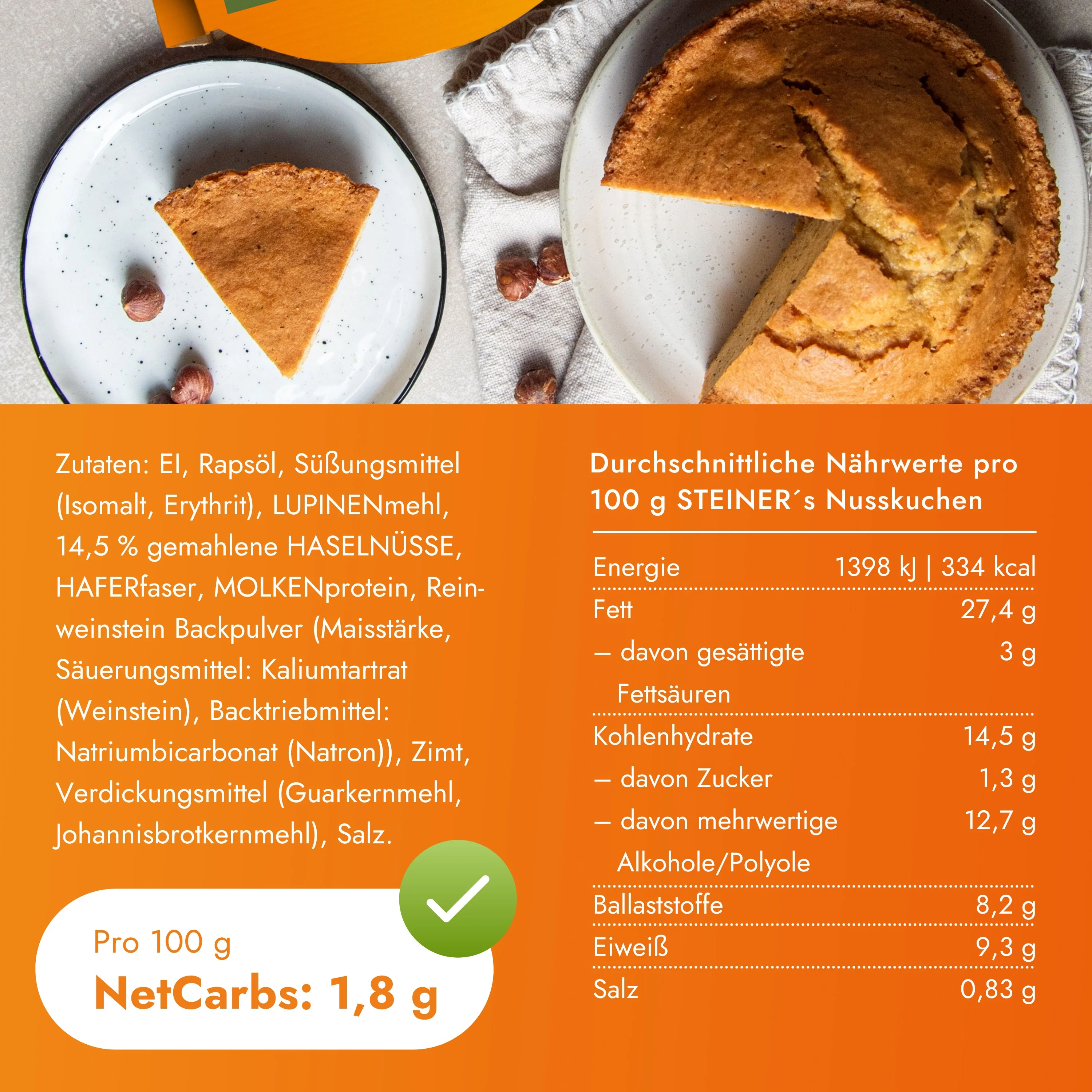STEINER´s Low Carb Nusskuchen - Image 3