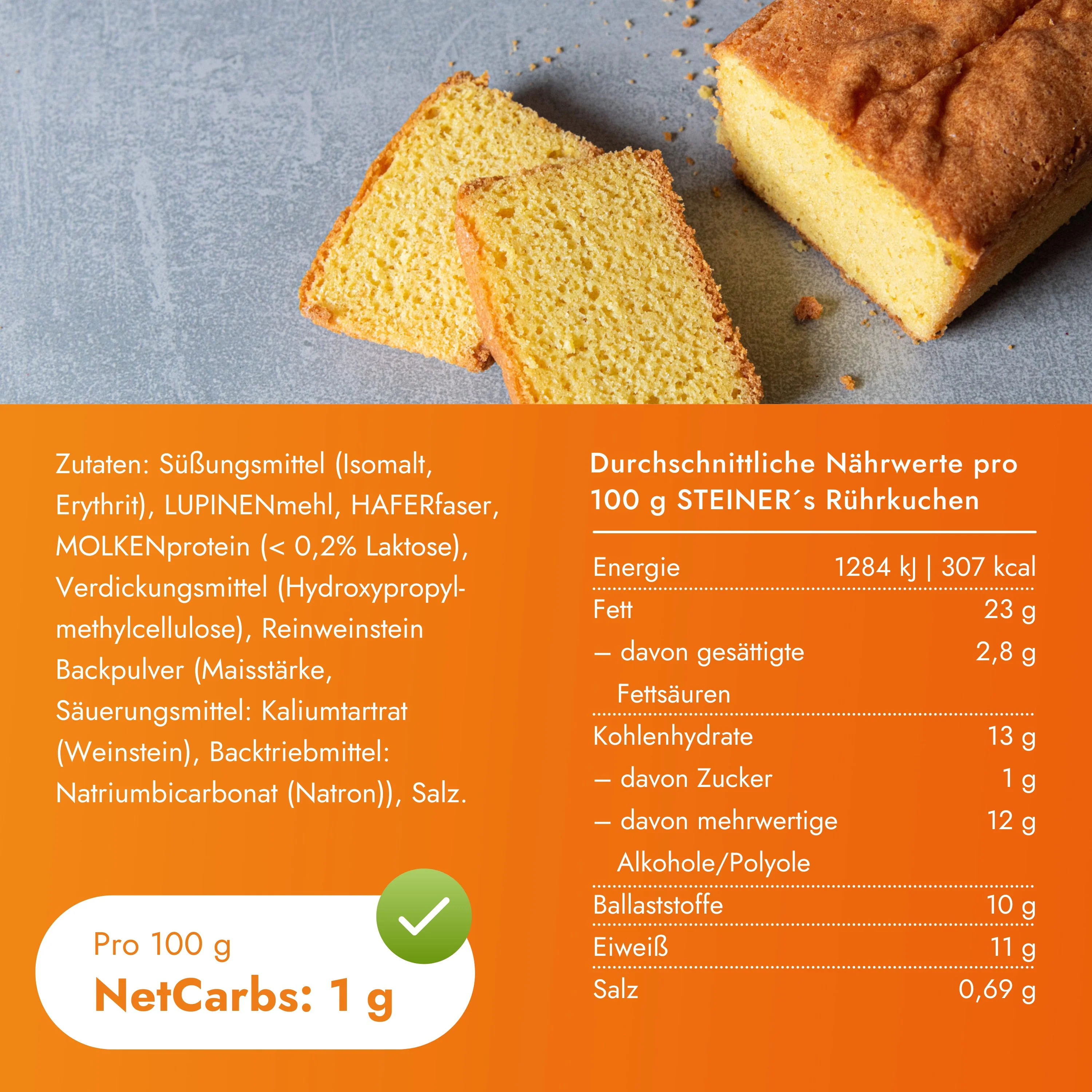 STEINER´s Low Carb Rührkuchen Backmischung - Image 6
