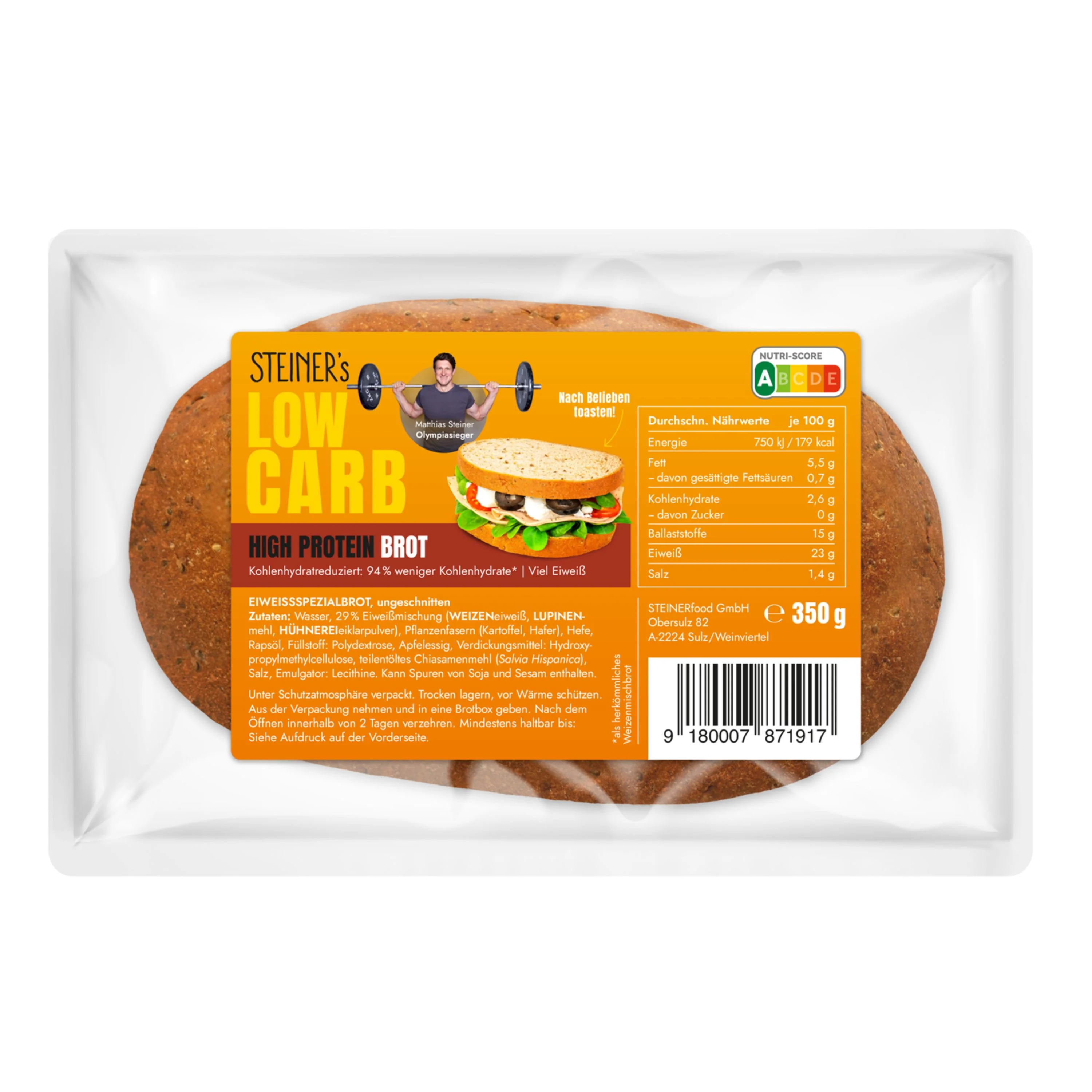 STEINER´s Low Carb High Protein Brot Laib