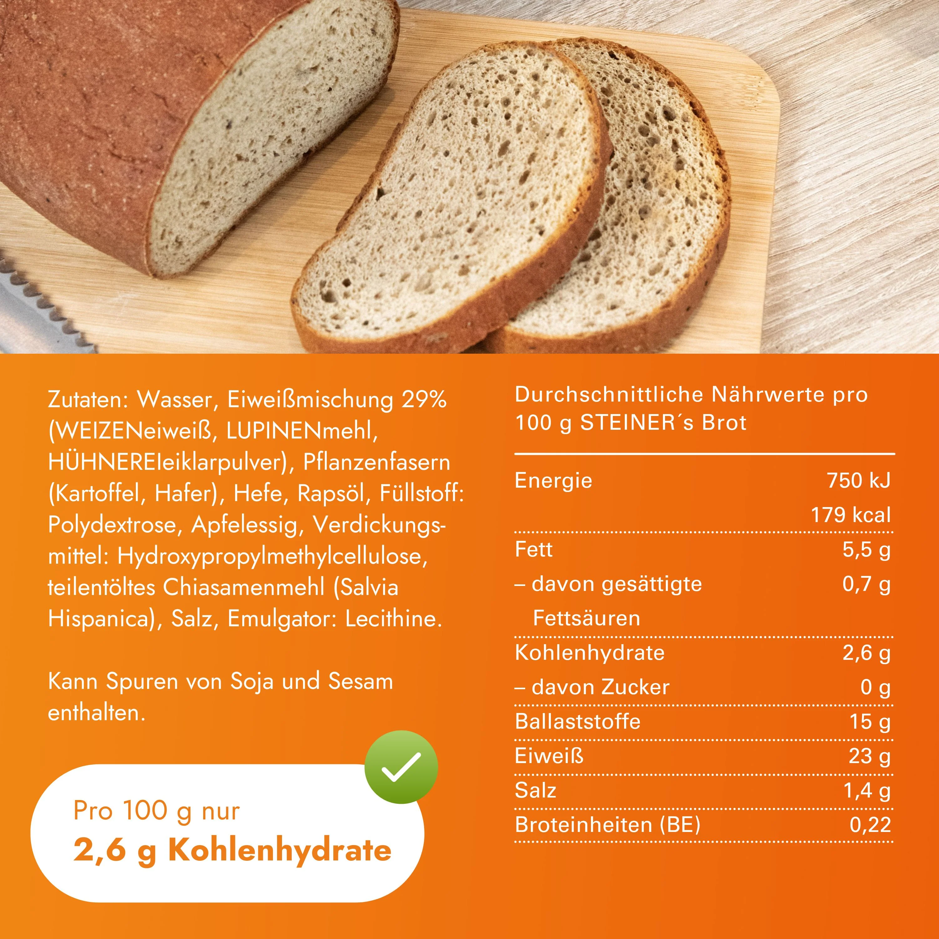 STEINER´s Low Carb High Protein Brot Laib - Image 4