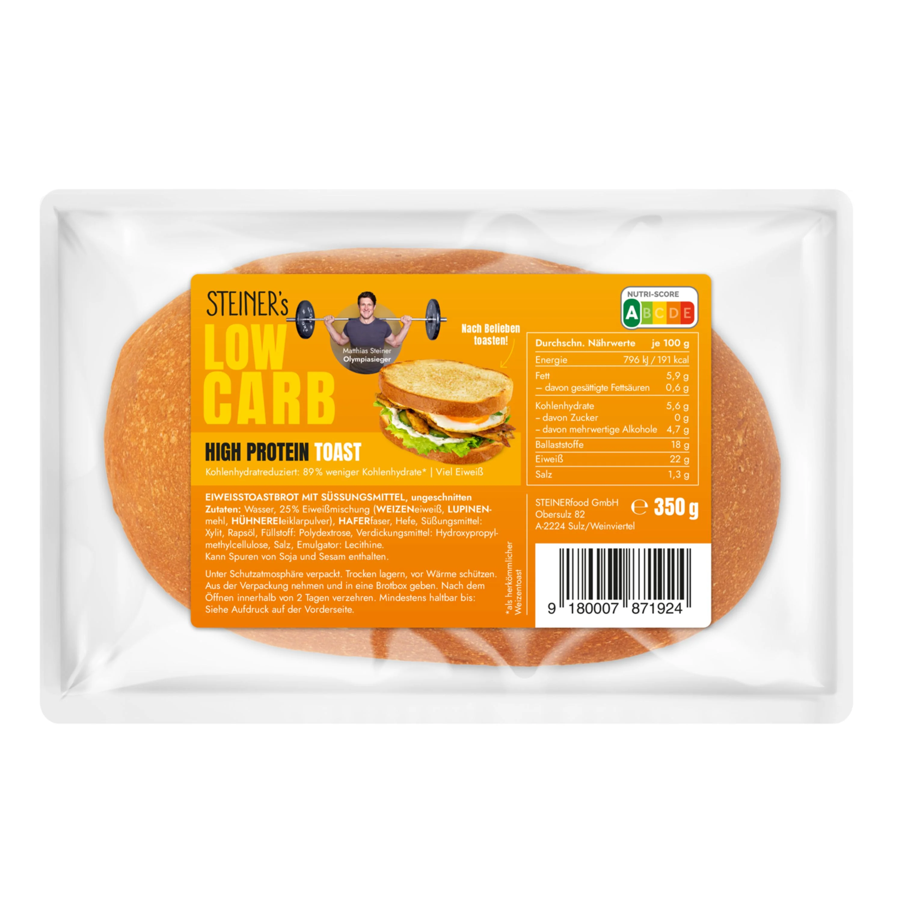 STEINER´s Low Carb High Protein Toast Laib