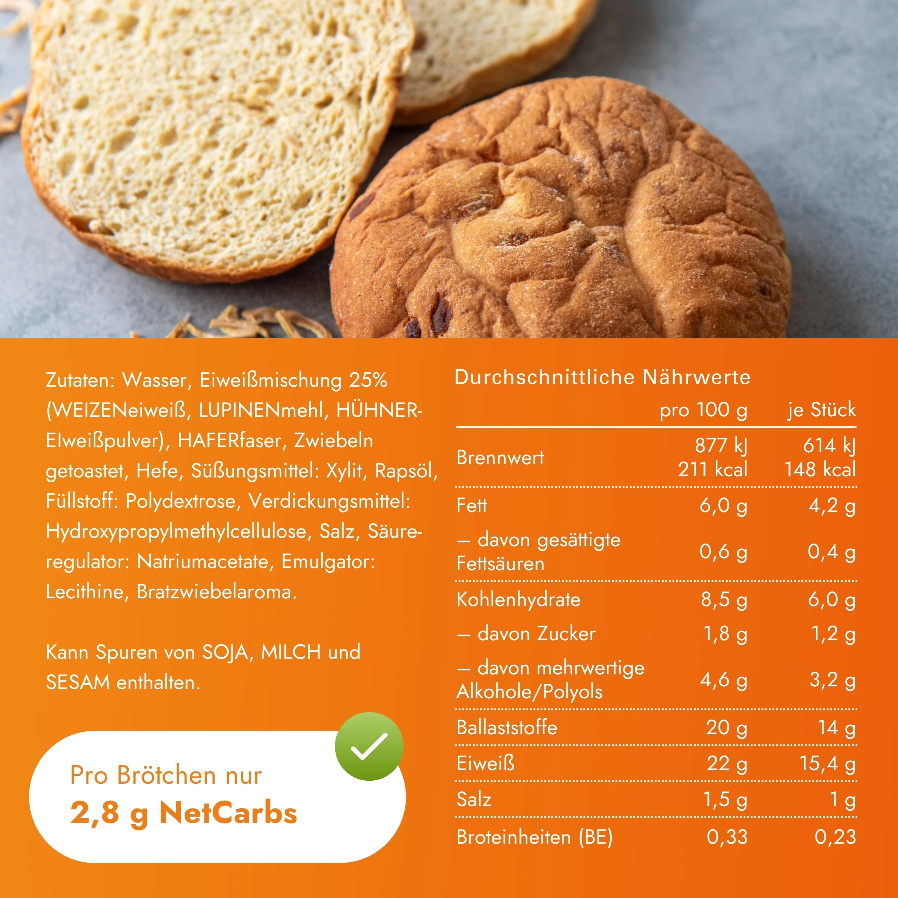 STEINER´s Low Carb High Protein Zwiebelbrötchen - Image 4